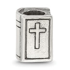 Sterling Silver 925 Antiqued Bible Bead with Themed Design by Sophia Jewelers