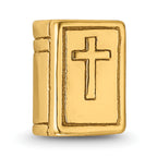 Sterling Silver Gold-Plated Bible Bead with Polished Finish Elegant Design