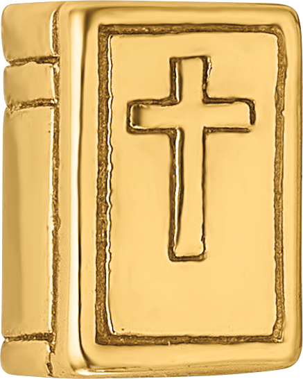 Sterling Silver Gold-Plated Bible Bead with Polished Finish Elegant Design