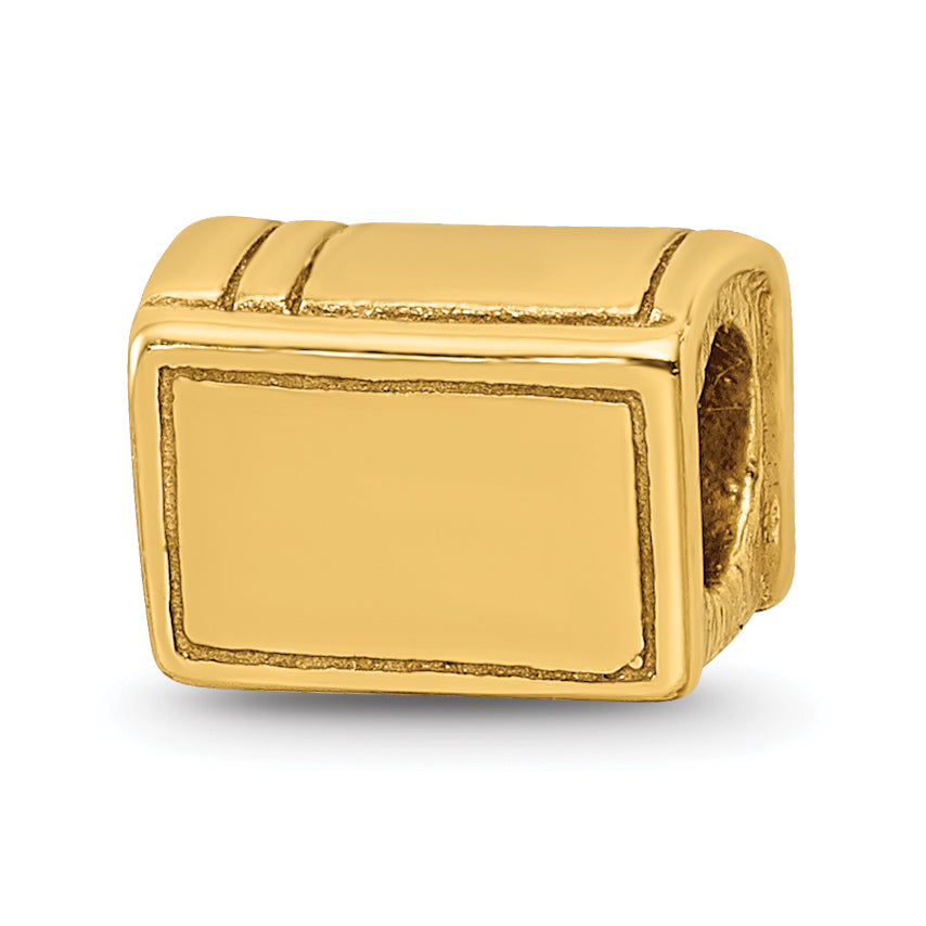 Sterling Silver Gold-Plated Bible Bead with Polished Finish Elegant Design