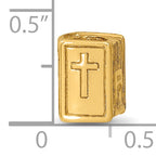 Sterling Silver Gold-Plated Bible Bead with Polished Finish Elegant Design