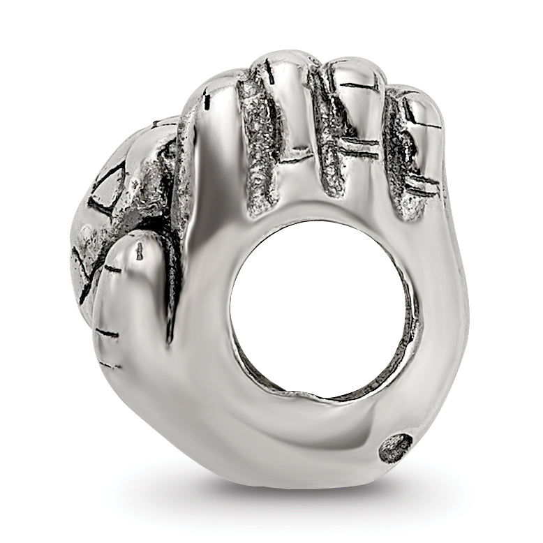 Sterling Silver 925 World in Hands Bead with Antiqued Finish  Solid, Themed Design Secondary image