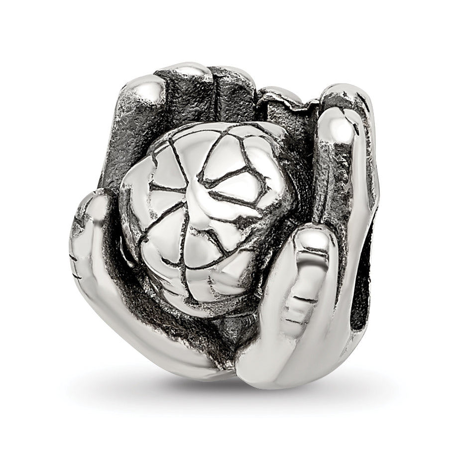Sterling Silver Reflections World in Hands Bead Main image