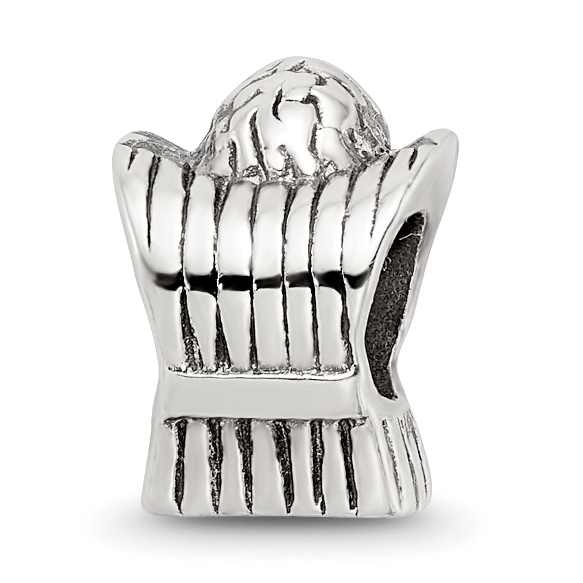 Sterling Silver 925 Praying Angel Bead with Antiqued Finish Solid