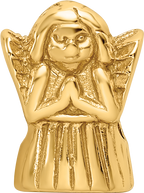 Sterling Silver 925 Gold-Plated Praying Angel Bead with Polished Finish