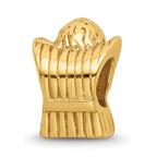Sterling Silver 925 Gold-Plated Praying Angel Bead with Polished Finish