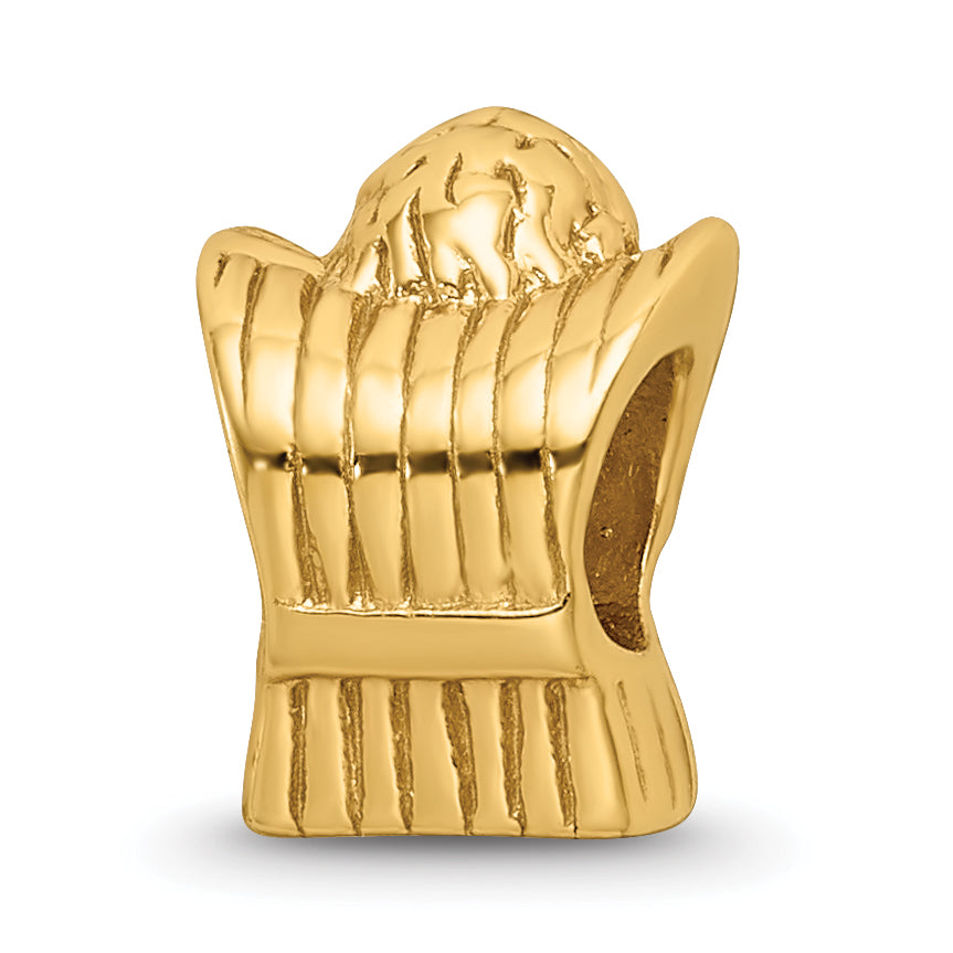 Sterling Silver 925 Gold-Plated Praying Angel Bead with Polished Finish