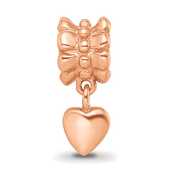Sterling Silver Reflections Rose Gold-plated Heart Dangle Bead