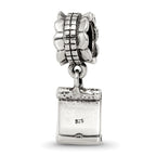 Sterling Silver 925 Love Note Dangle Bead with Antiqued Finish Charm
