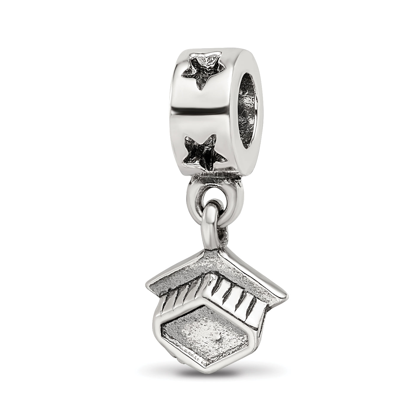Sterling Silver Reflections Graduation Cap Dangle Bead Main image