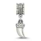 Sterling Silver 925 Tiger Claw Dangle Bead with Antiqued Finish