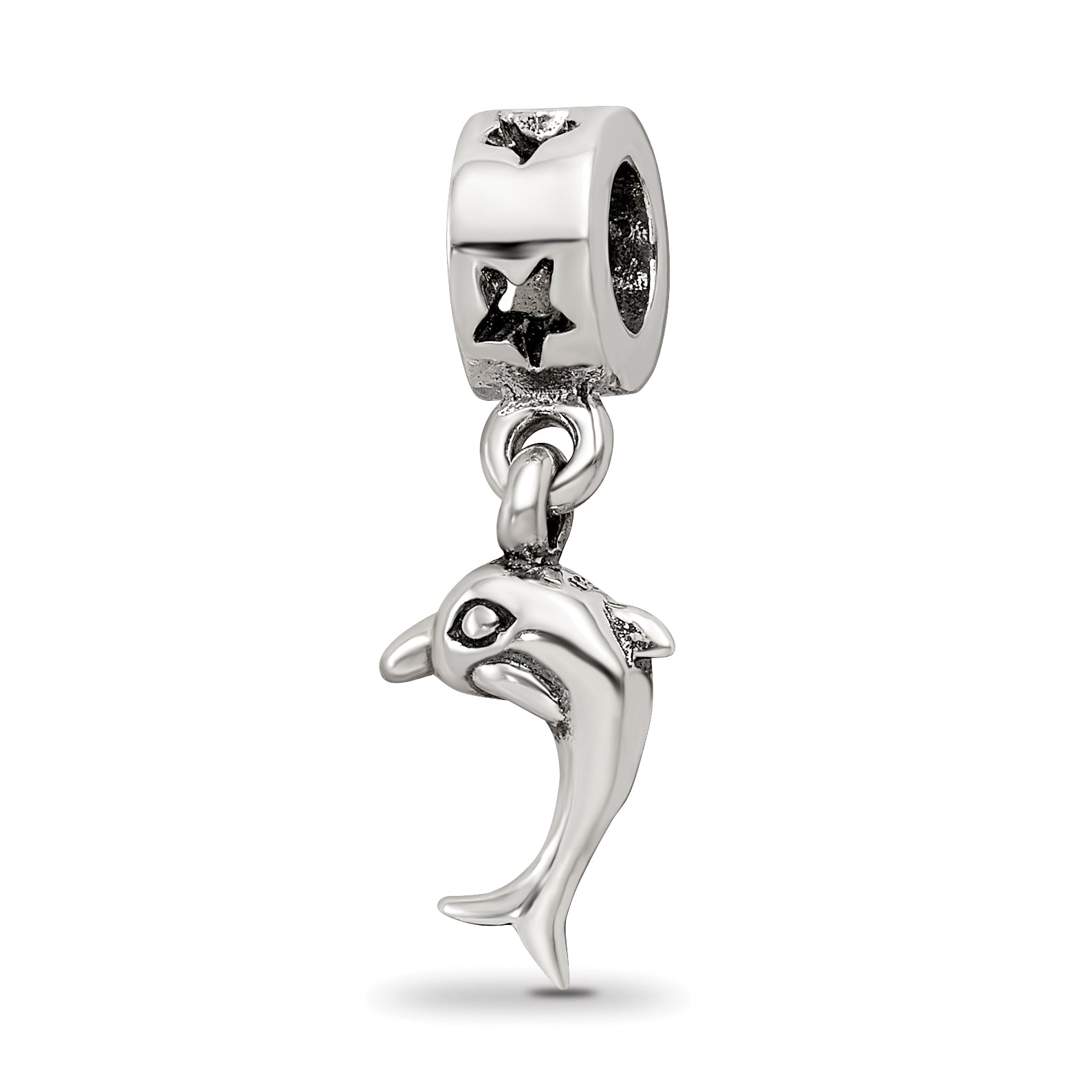Sterling Silver Reflections Dolphin Dangle Bead Main image