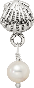 Sterling Silver 925 Pearl Dangle Bead with Antique Finish Elegant Design