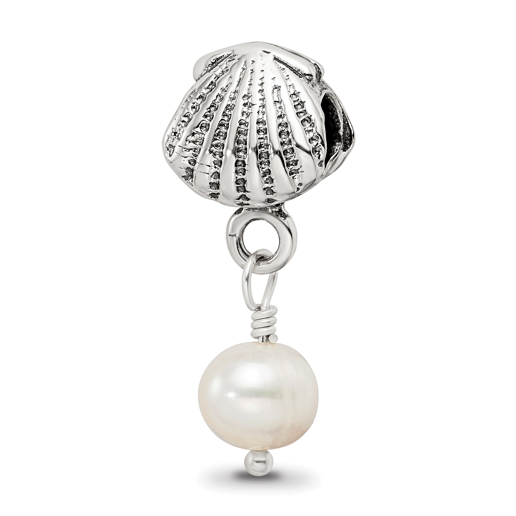 Sterling Silver Reflections Shell FW Cultured Pearl Dangle Bead Main image