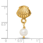 Sterling Silver Gold-Plated Cultured Pearl Dangle Bead Polished Finish