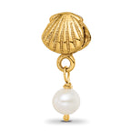 Sterling Silver GP Reflections Shell FW Cultured Pearl Dangle Bead