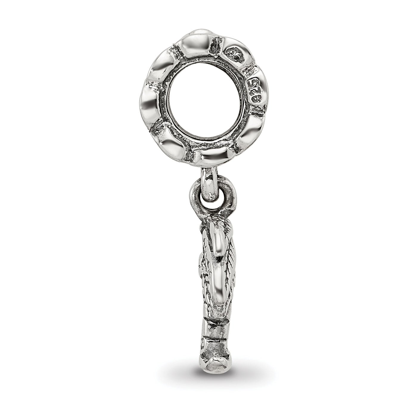 Sterling Silver 925 Palm Tree Dangle Bead with Antiqued Finish  Casted Solid Charm Secondary image