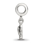 Sterling Silver 925 Flip Flop Dangle Bead with Antiqued Finish