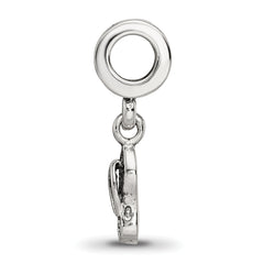 Sterling Silver 925 Flip Flop Dangle Bead with Antiqued Finish