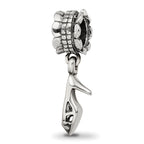 Sterling Silver 925 High Heel Dangle Bead with Antiqued Finish Elegant Charm