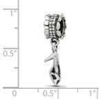 Sterling Silver 925 High Heel Dangle Bead with Antiqued Finish Elegant Charm