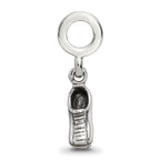 Sterling Silver 925 Sports Shoe Dangle Bead with Antiqued Finish