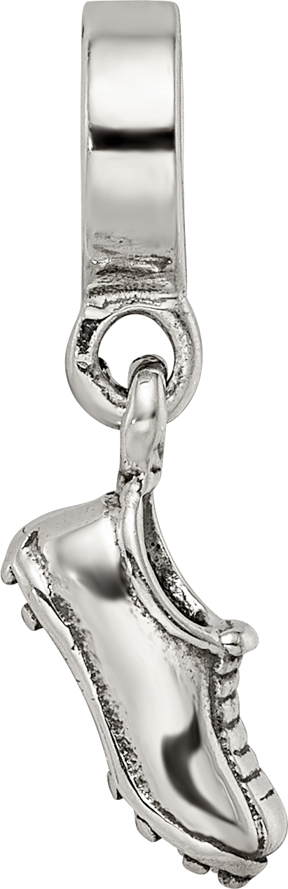 Sterling Silver 925 Sports Shoe Dangle Bead with Antiqued Finish