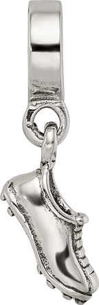 Sterling Silver 925 Sports Shoe Dangle Bead with Antiqued Finish