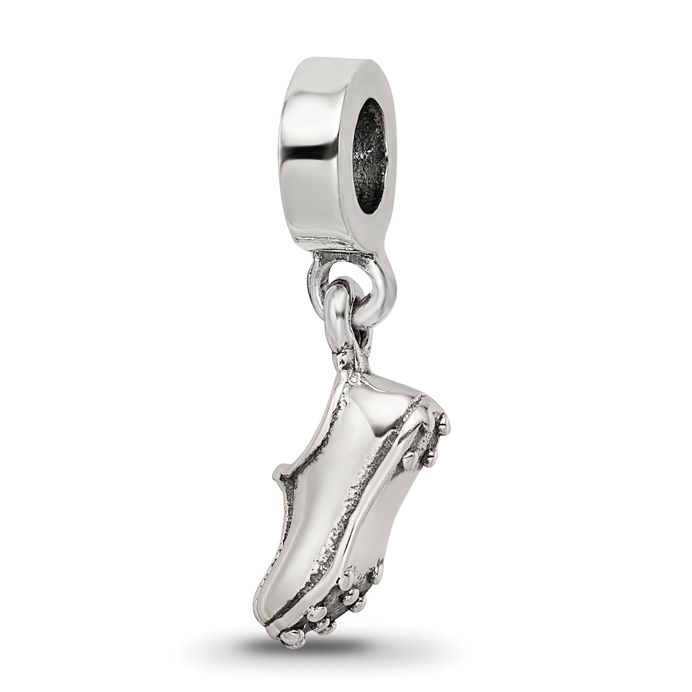 Sterling Silver 925 Sports Shoe Dangle Bead with Antiqued Finish
