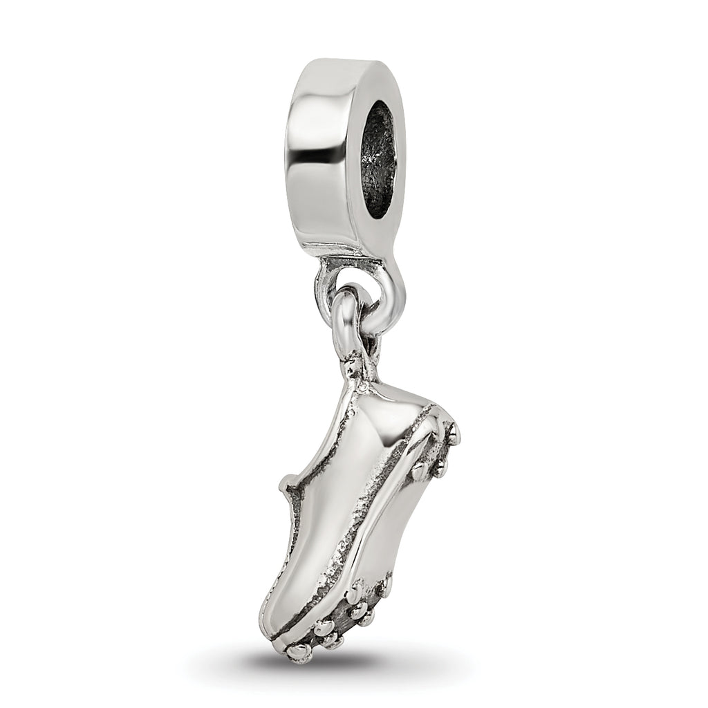 Sterling Silver 925 Sports Shoe Dangle Bead with Antiqued Finish