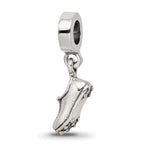 Sterling Silver 925 Sports Shoe Dangle Bead with Antiqued Finish