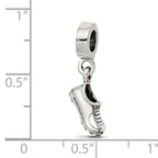 Sterling Silver 925 Sports Shoe Dangle Bead with Antiqued Finish