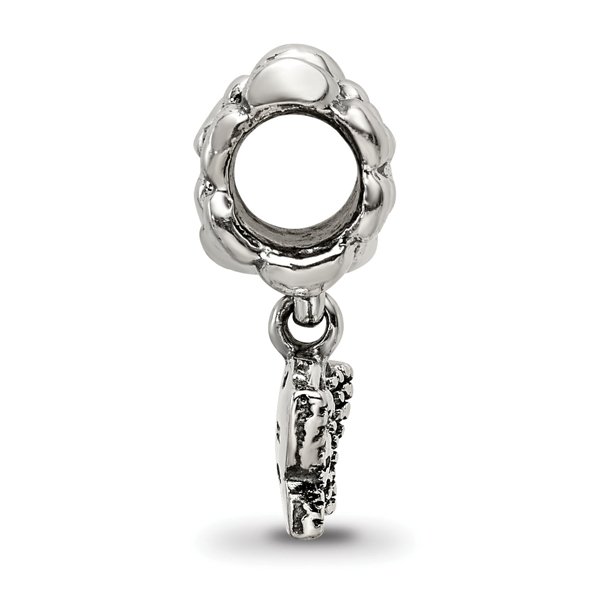 Sterling Silver 925 Butterfly Dangle Bead with Antiqued Finish, Casted, Solid Design Secondary image
