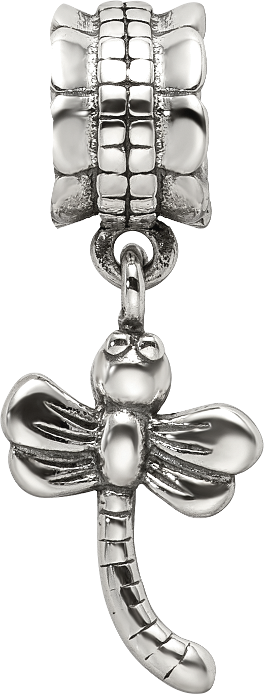 Sterling Silver Reflections Dragonfly Dangle Bead