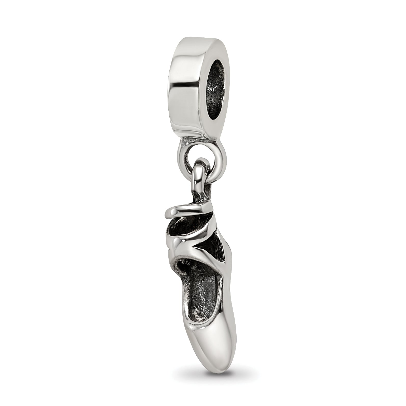 Sterling Silver Reflections Ballet Slipper Dangle Bead