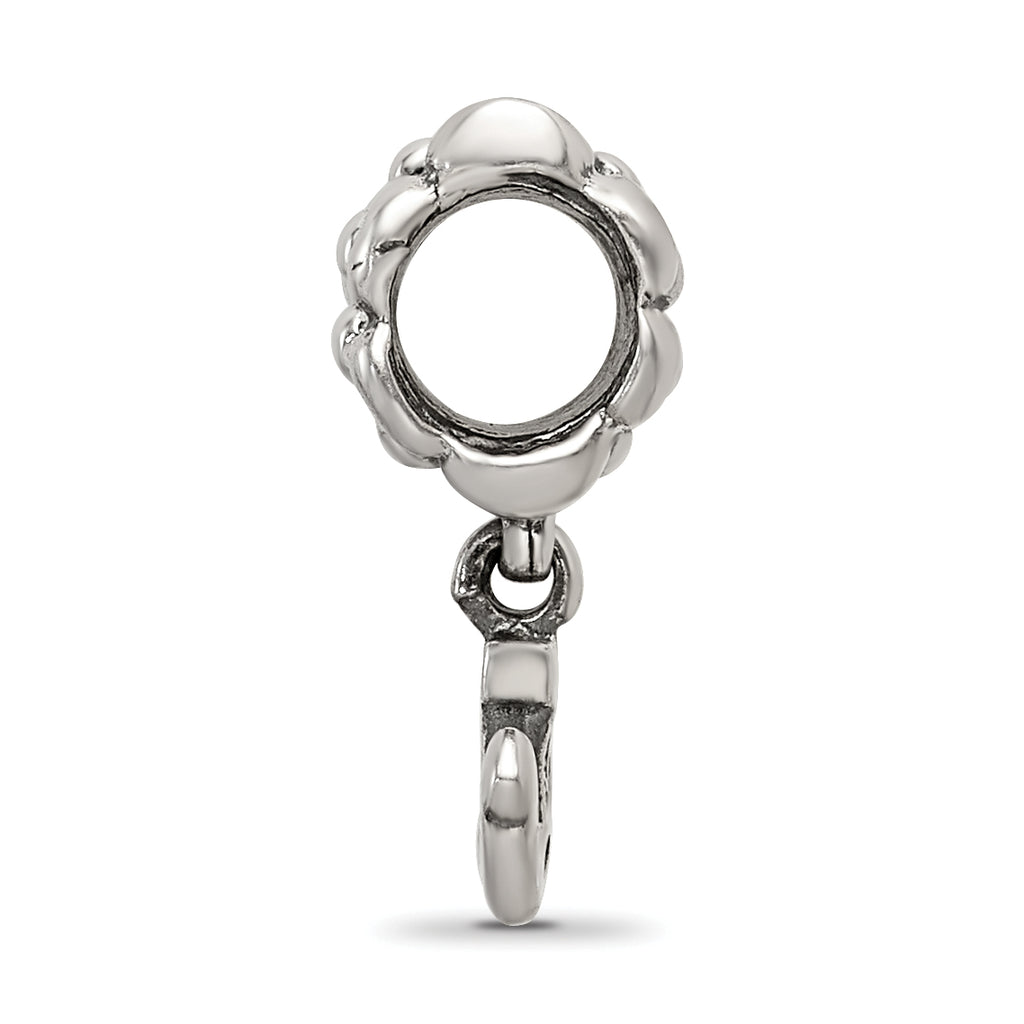 Sterling Silver 925 Anchor Dangle Bead with Antiqued Finish Solid Charm