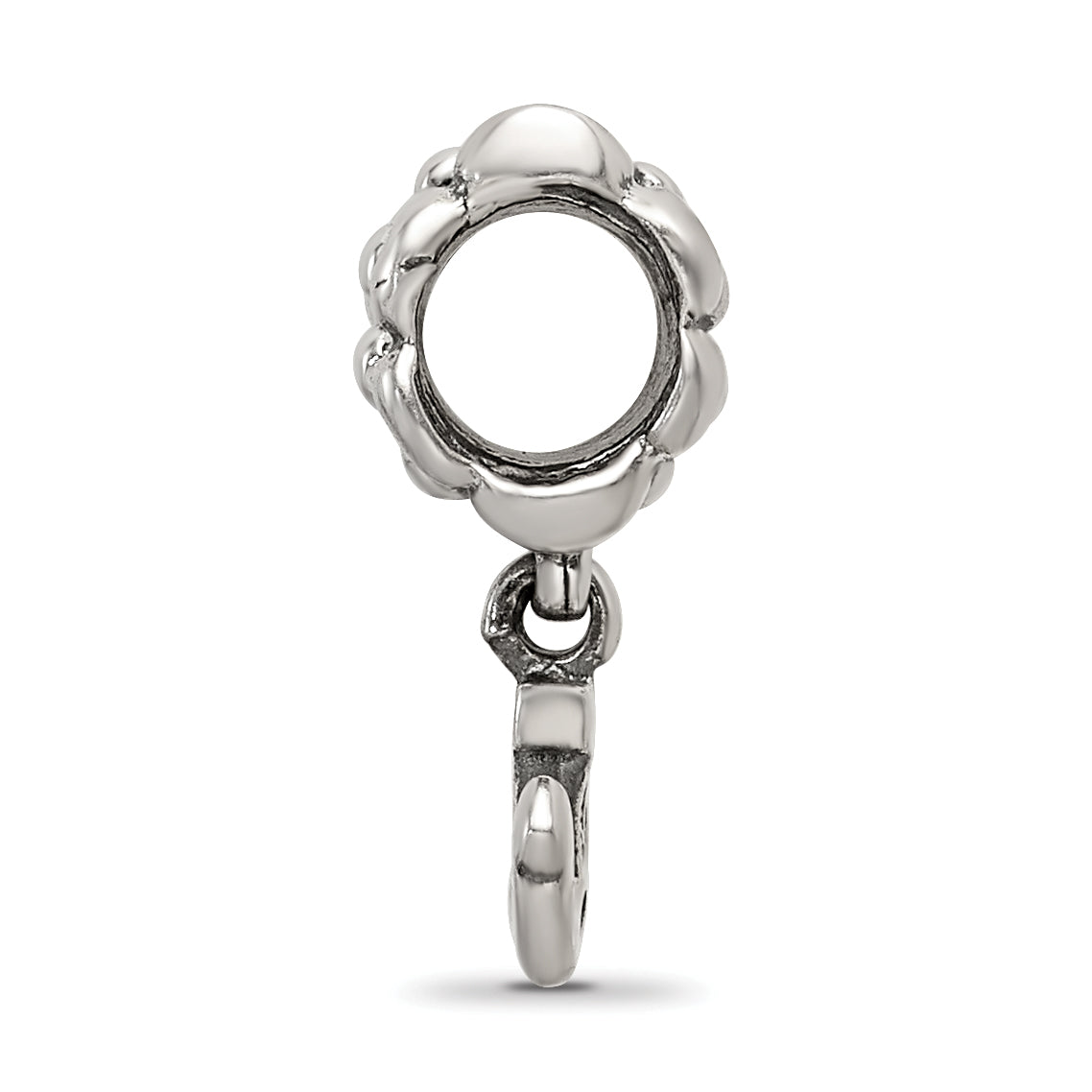 Sterling Silver 925 Anchor Dangle Bead with Antiqued Finish Solid Charm
