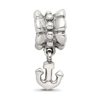 Sterling Silver 925 Anchor Dangle Bead with Antiqued Finish Solid Charm