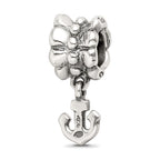Sterling Silver 925 Anchor Dangle Bead with Antiqued Finish Solid Charm