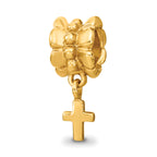 Sterling Silver Gold-plated Reflections Cross Dangle Bead