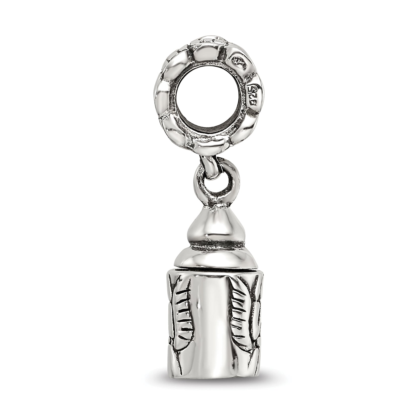 Sterling Silver 925 Angel Ash Dangle Bead with Antiqued Finish Secondary image