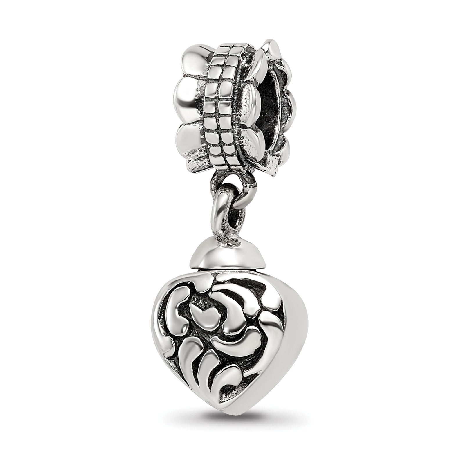 Sterling Silver Reflections Heart Ash Dangle Bead Main image