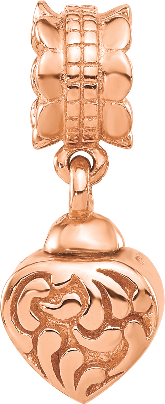 Sterling Silver Reflections Rose Gold-plated Heart Ash Holder Dangle Bead