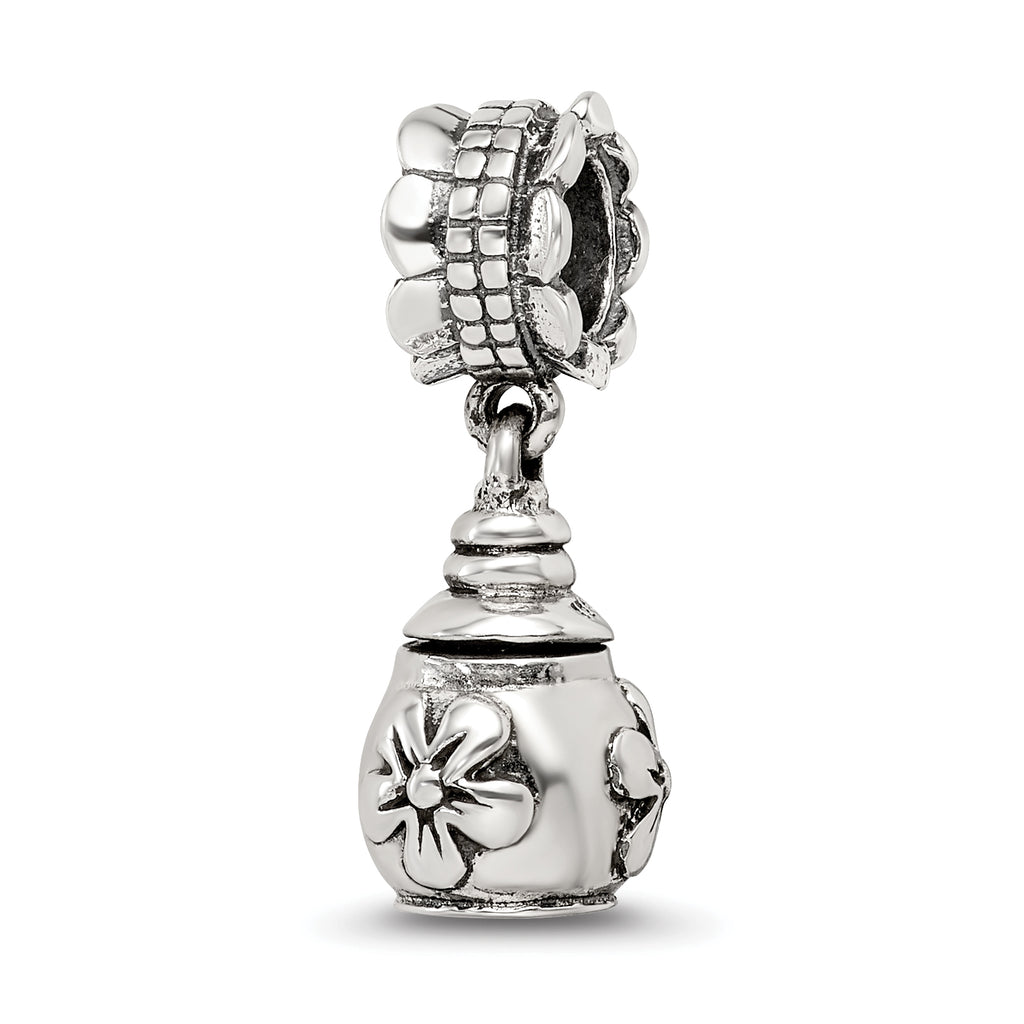 Sterling Silver Reflections Floral Ash Dangle Bead