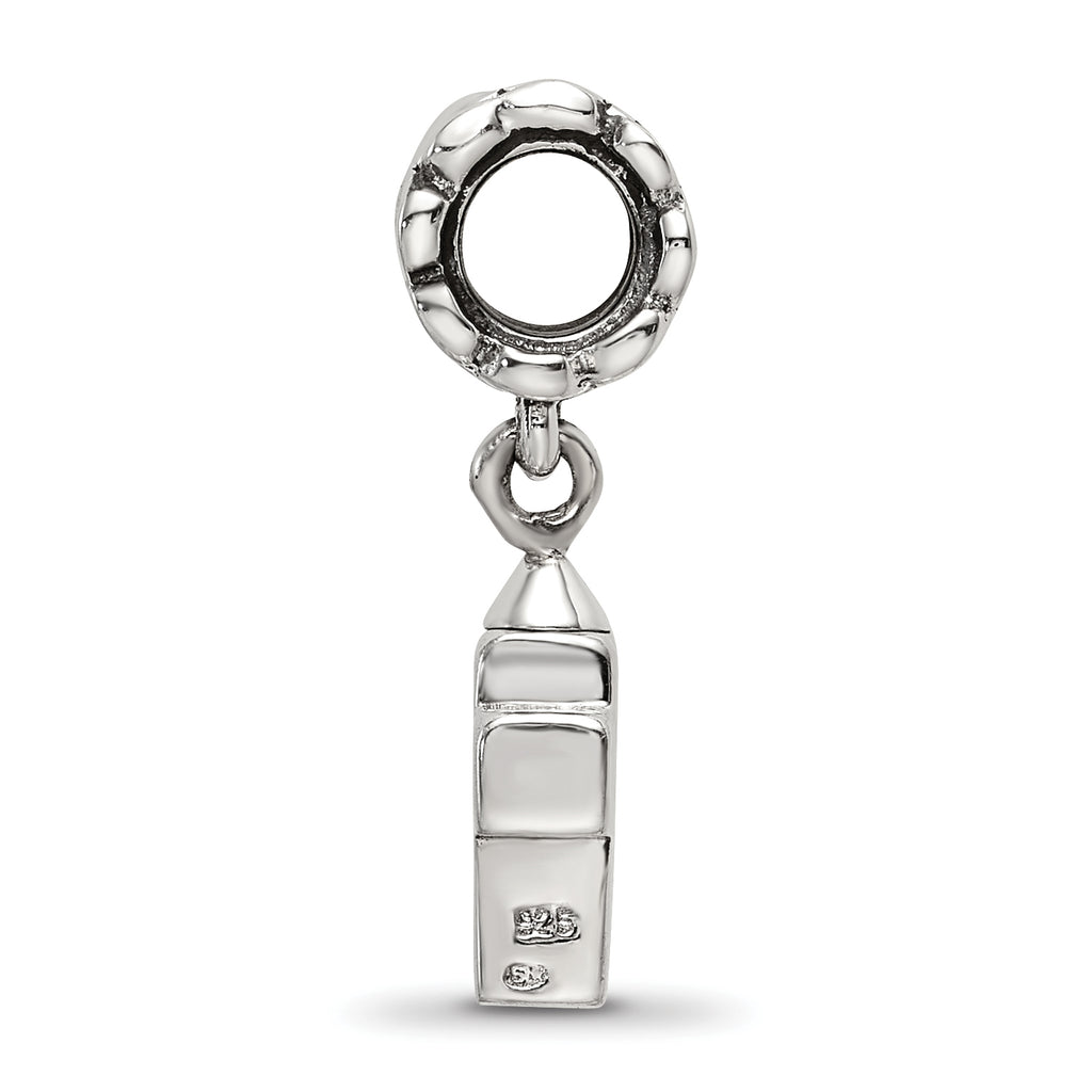Sterling Silver 925 Dangle Bead with Antiqued Cross Charm