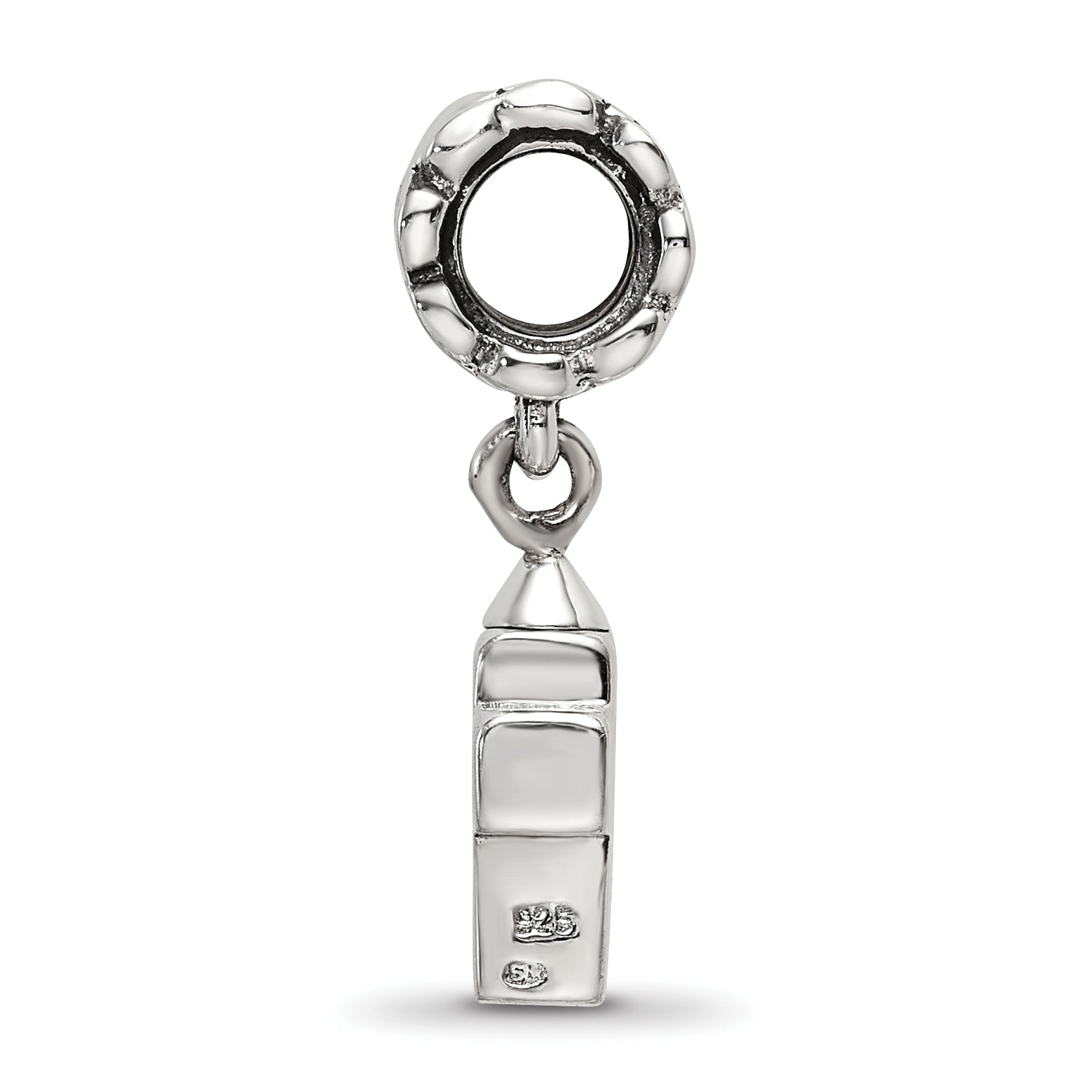Sterling Silver 925 Dangle Bead with Antiqued Cross Charm