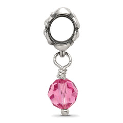 Sterling Silver Reflections Pink Preciosa Crystal Dangle Bead