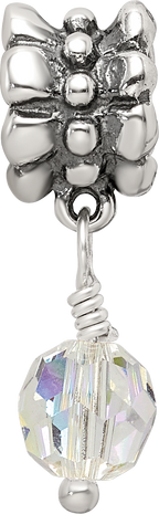 Sterling Silver Reflections Clear Preciosa Crystal Dangle Bead