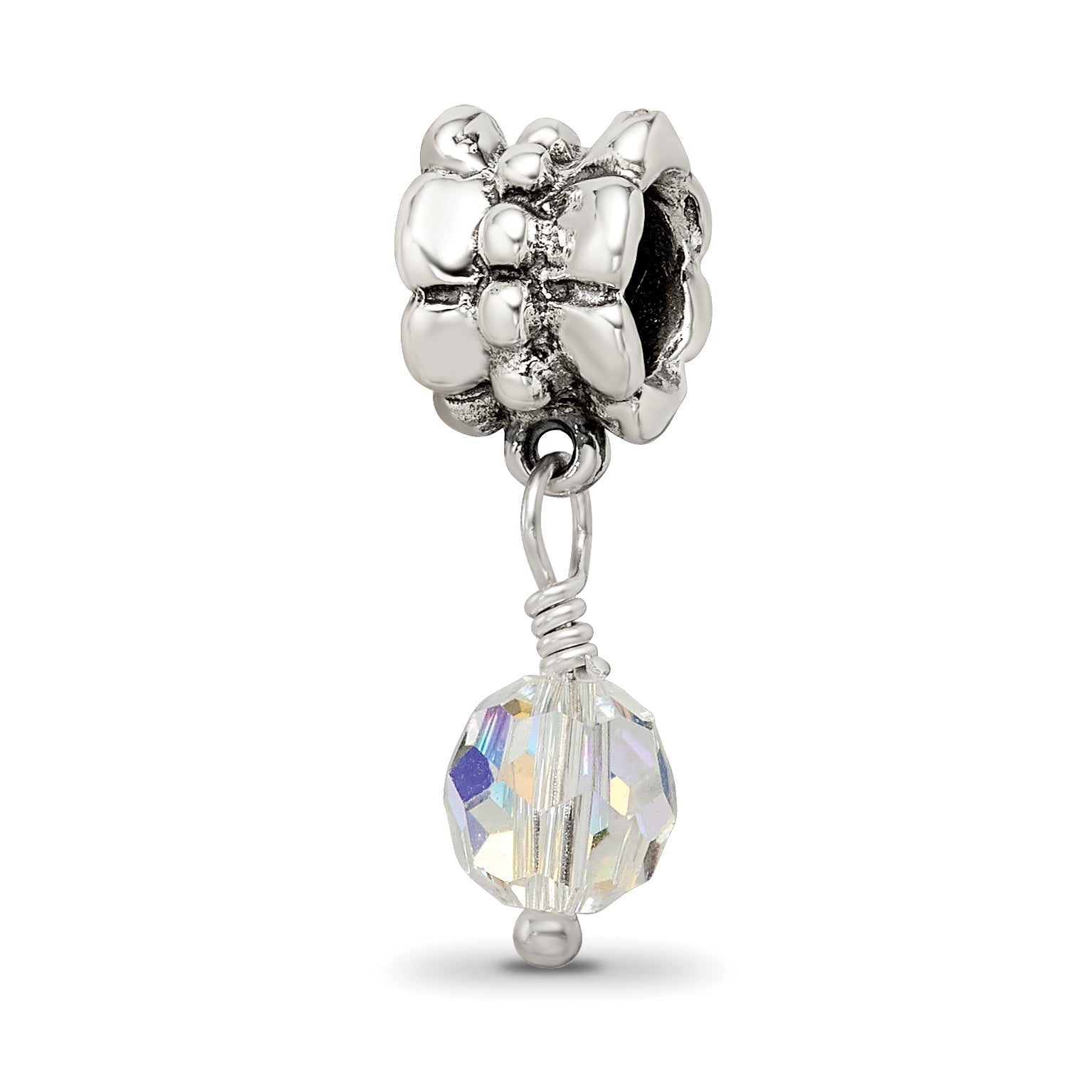 Sterling Silver Reflections Clear Preciosa Crystal Dangle Bead Main image