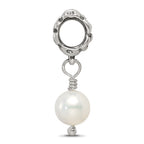 Sterling Silver 925 Dangle Bead with Freshwater Pearl Antique Finish